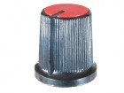 Buton potentiometru negru cu rosu, plastic, M57030