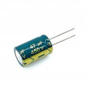 Condensator electrolitic 47uF 450V , 6x25mm, Low impedance, VENT
