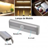 Lampa pentru mobila 6 leduri cu senzor de prezenta, MD80583