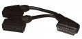 Adaptor SCART tata 2X SCART mama , cablu 20cm,negru, A4700473