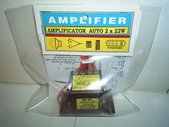 Amplificator auto 2X22W in cutie metalica