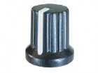 Buton potentiometru cu dunga alba, plastic, 15x15mm, M57075