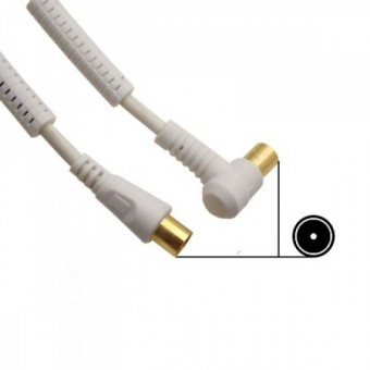 Cablu RF VIDEO 1,5m alb, conectori auriti, E7655