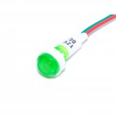 Bec indicator 220V verde cu fir de 15mm, MD40137