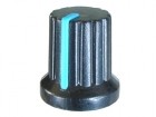 Buton potentiometru cu dunga albastra, plastic, M57074
