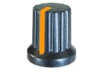 Buton potentiometru cu dunga portocalie, plastic, M57071