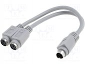 Cablu adaptor 2xPS2 mama la PS2 tata, 150mm, C-PS2G2W