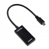 Cablu adaptor MHL micro USB  5 pini la HDMI mama cu cablu 15 cm, 18223