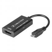 Cablu adaptor MHL micro USB la HDMI mama full HD 15 cm KOM0933