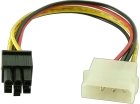 Cablu adaptor Molex IDE tata, PCI-E, 6 pini tata, MD90070