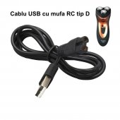  Cablu alimentare masina de tuns, ras, RC 3.5mm 2 pini, USB, AWX-TXD12
