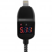 Cablu alimentare USB A tata la mufa Iphone 5/6 cu indicator de tensiune/curent M78667