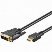 Cablu HDMI tata la DVI D tata 18+1 pini, ecranat, lungime 2 metri, 51580