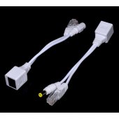 Cablu pasiv POE cu mufa UTP si mufa DC 2.1mm MD9000, alb