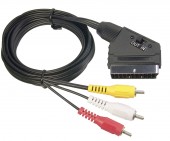 Cablu scart tata 3RCA tata 3metri, cu switch, AVK407-300
