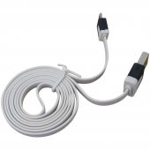 Cablu USB tata micro USB tata plat  0.8m, alb, MD10007A