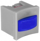 Comutator reset cu led, cu retinere, 19x15x15mm, albastru, M68774