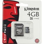 Crad de memorie micro 4GB cu cititor de card, KINGSTON