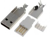 Mufa USB A 2.0 tata, lipire, pe cablu, USBA-W