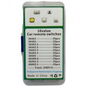 Sortiment push butoane SMD pentru telecomanda auto, 10 modele, 250 buc, 69302