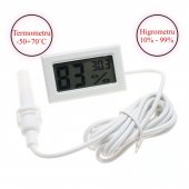 Termometru si higrometru digital cu sonda -50 +70 grade C, alb. TH-5070