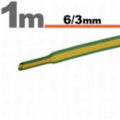 Tub termocontractabil 6mm galben verde, 1 metru